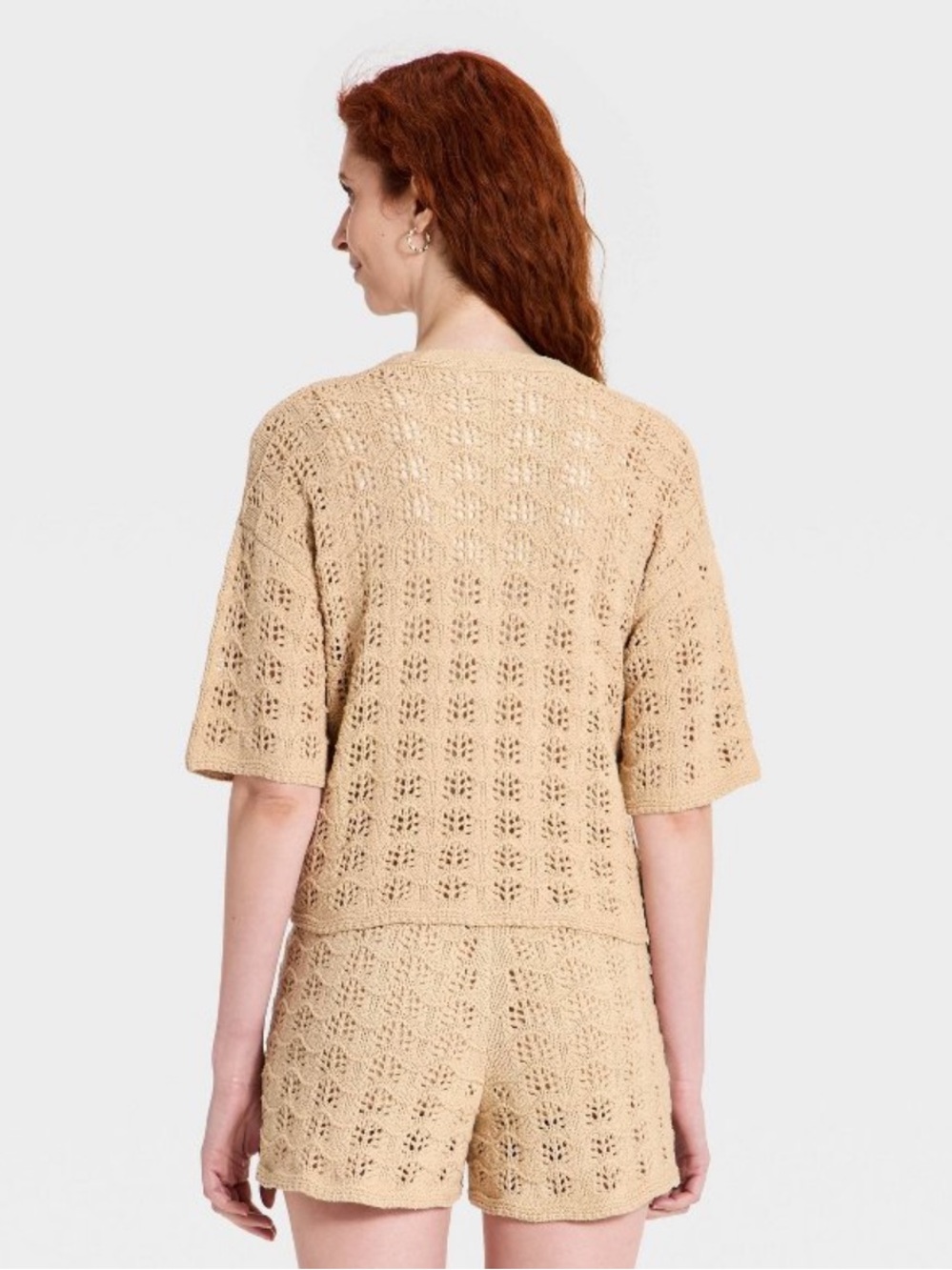 Universal Thread Beige Crochet Knit Shirt - Picture 2 of 4